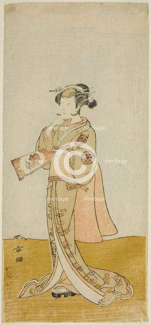 The Actor Arashi Hinaji in an Unidentified Female Role, Japan, c. 1772. Creator: Shunsho.