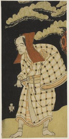 The Actor Arashi Otohachi I as Numataro Kyusei Disguised as the Burglar Ipponzaemon in..., c. 1768. Creator: Shunsho
