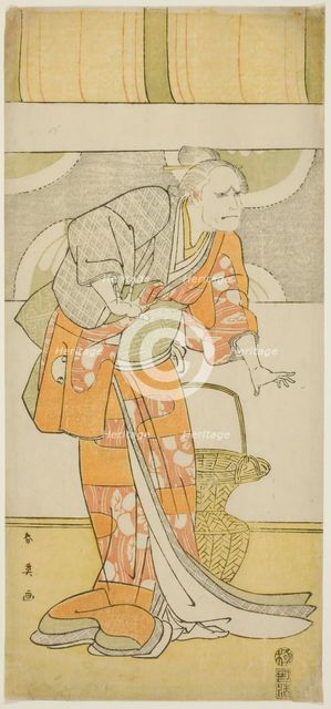 The Actor Arashi Ryuzo II as Hachijo, Wet Nurse of Taira no Kiyomori, in Act Three of..., c. 1795. Creator: Katsukawa Shun'ei.
