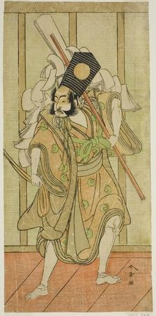 The Actor Arashi Sangoro II as Asahina Saburo in the Play Iro Maki-e Soga no Sakazuki... c. 1773. Creator: Shunsho