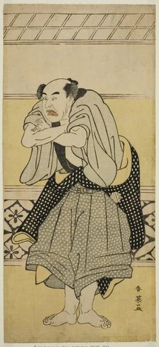 The Actor Asao Tamejuro I as Drunken Gotobei in the Play Yoshitsune Koshigoe Jo..., c. 1790. Creator: Katsukawa Shun'ei