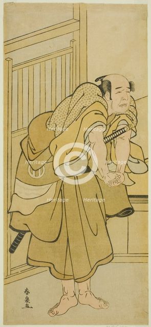 The Actor Asao Tamejuro I as Drunken Gotobei in the Play Yoshitsune Koshigoe Jo..., c. 1790. Creator: Katsukawa Shunsen.