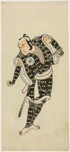The actor Bando Matataro IV as Gempachibyoe in the play "Mutsu no Hana Ume no..., c. 1769. Creator: Shunsho