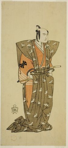 The Actor Bando Mitsugoro I as Soga no Juro Sukenari (?) in the Play Shuen Soga..., c. 1768. Creator: Shunsho