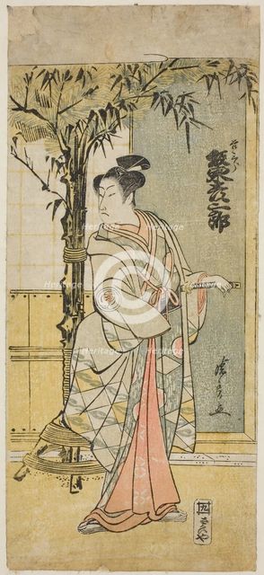The Actor Bando Hikosaburo III as Kichisaburo in the play "Junshoku Edo Murasaki,"..., 1779. Creator: Torii Kiyonaga.