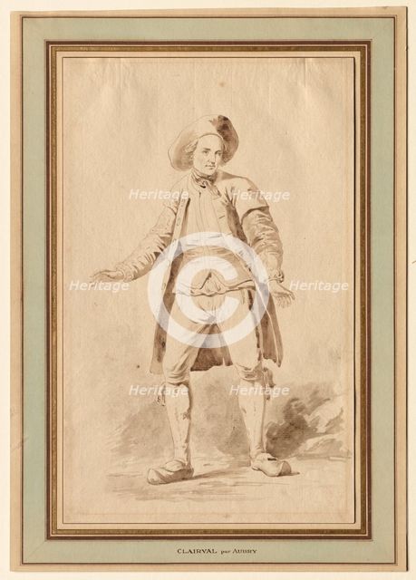 The Actor Clairval, 18th century. Creator: Étienne Aubry (French, 1745-1781).