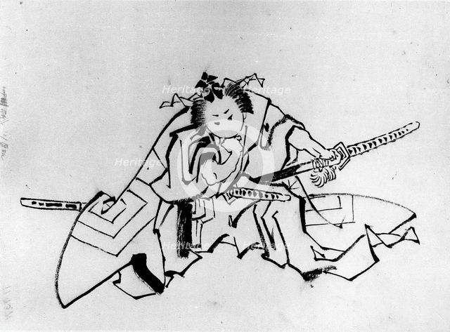 The Actor Danjuro as Shibaraku, 18th-19th century. Creator: School of Katsushika Hokusai.