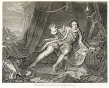 The actor David Garrick in the role of Richard III, 1746. Creators: William Hogarth, Charles Grignion