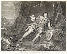 The actor David Garrick in the role of Richard III, 1746. Creators: William Hogarth, Charles Grignion