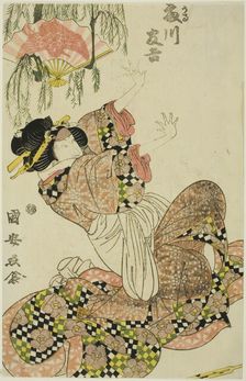 The actor Fujikawa Tomokichi II as Okaru, wife of Kanpei, early 19th century. Creator: Utagawa Kuniyasu