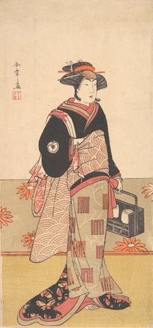 The Actor Iwai Hanshiro IV as a Woman in a Black Kimono, ca. 1780. Creator: Shunsho