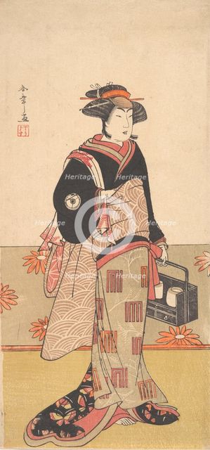 The Actor Iwai Hanshiro IV as a Woman in a Black Kimono, ca. 1780. Creator: Shunsho.