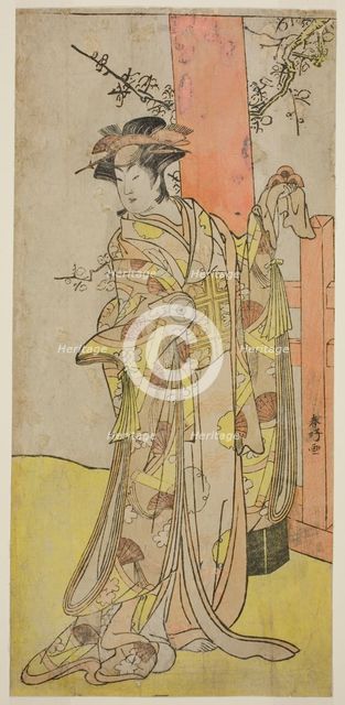 The Actor Iwai Hanshiro IV as Kitsune ga Saki Otama (?) in the Play Miyakodori Yayoi..., c. 1787. Creator: Katsukawa Shunko.