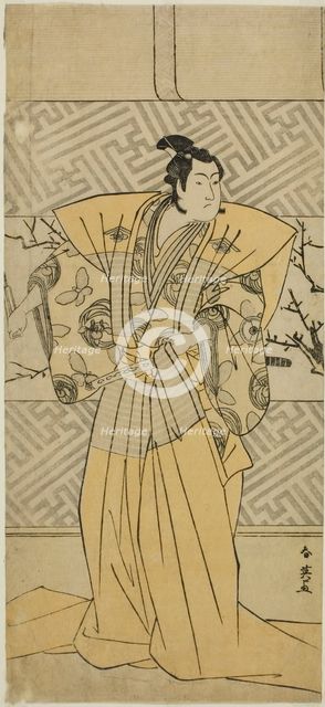 The Actor Iwai Hanshiro IV as Soga no Goro Tokimune in the Play Koi no Yosuga..., c. 1789. Creator: Katsukawa Shun'ei.