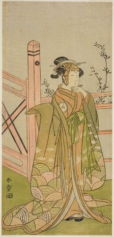 The Actor Iwai Hanshiro IV in an Unidentified Role, Japan, c. 1772. Creator: Shunsho