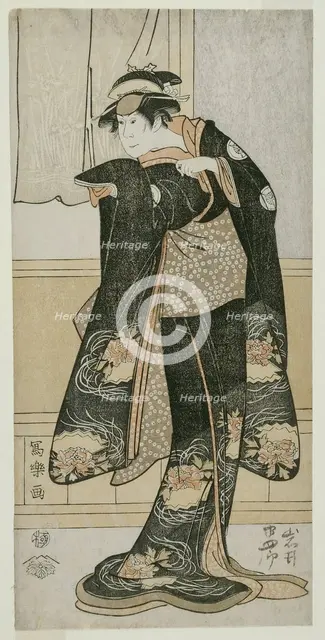 The Actor Iwai Hanshiro lV as Otoma, Daughter of Ohina from Inamuragasaki in Ka..., 1794 (Kansei 6). Creator: Toshusai Sharaku.
