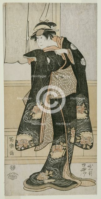 The Actor Iwai Hanshiro lV as Otoma, Daughter of Ohina from Inamuragasaki in Ka..., 1794 (Kansei 6). Creator: Toshusai Sharaku.