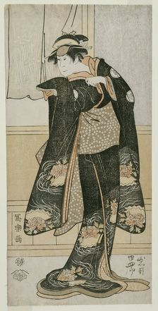 The Actor Iwai Hanshiro lV as Otoma, Daughter of Ohina from Inamuragasaki in Ka..., 1794 (Kansei 6). Creator: Toshusai Sharaku