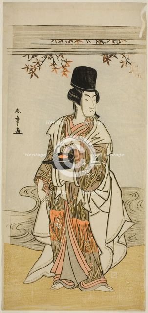 The Actor Ichikawa Monnosuke II as the Court Servant Shoheida Sadamori in the Play..., c. 1777. Creator: Shunsho.