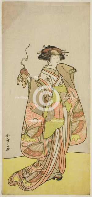 The Actor Ichikawa Monnosuke II as the Courtesan Kewaizaka no Shosho in the Play Sono..., c. 1776. Creator: Shunsho.