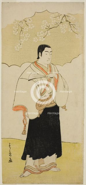 The Actor Ichikawa Monnosuke II as the Monk Renseibo in the Play Hatsumombi Kuruwa..., c. 1780. Creator: Shunsho.