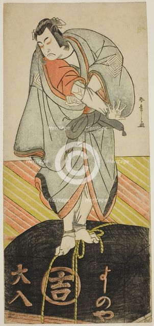 The Actor Ichikawa Monnosuke II as the Pilgrim Kakuzan in the Play Shitenno Tonoi no..., c. 1781. Creator: Shunsho.