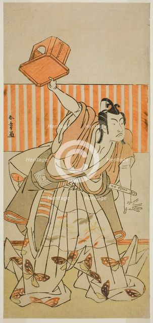 The Actor Ichikawa Monnosuke II as Ageha no Chokichi Disguised as Soga no Goro Tokimune..., c. 1778. Creator: Shunsho.