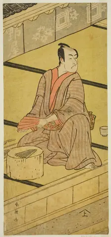 The Actor Ichikawa Monnosuke II as Daidoji Tabatanosuke in the Play Mukashi Mukashi..., c1792. Creator: Katsukawa Shun'ei