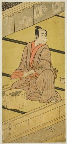 The Actor Ichikawa Monnosuke II as Daidoji Tabatanosuke in the Play Mukashi Mukashi..., c1792. Creator: Katsukawa Shun'ei