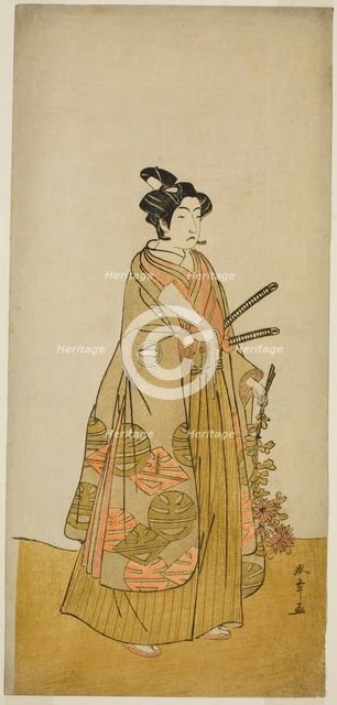 The Actor Ichikawa Monnosuke II as Kichisaburo, Temple Page of Kichijo-ji, in the Play..., c. 1776. Creator: Shunsho.
