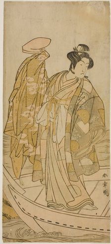 The Actor Ichikawa Monnosuke II as Minamoto no Yorinobu in the Play Kikujido Shuen no..., c. 1775. Creator: Shunsho