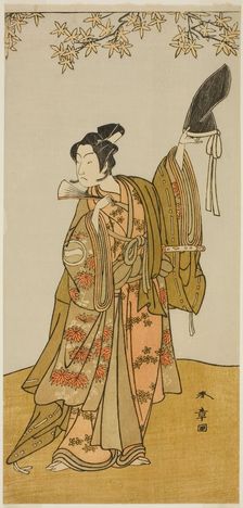 The Actor Ichikawa Monnosuke II as Shimokobe Shoji Yukihira, in the Play Gohiiki Kanjin..., c. 1773. Creator: Shunsho