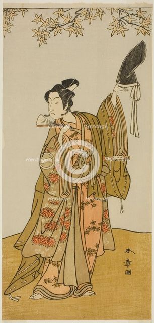 The Actor Ichikawa Monnosuke II as Shimokobe Shoji Yukihira, in the Play Gohiiki Kanjin..., c. 1773. Creator: Shunsho.