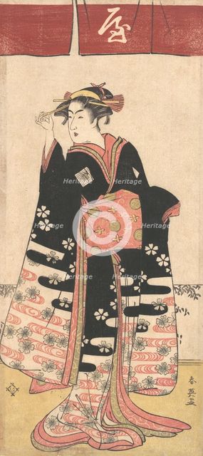 The Actor Ichikawa Monosuke II in an Unidentified Female Role, ca. 1789. Creator: Katsukawa Shun'ei.