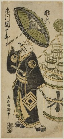 The Actor Ichikawa Danjuro IV as Sukeroku in the play "Choseiden Fudan-zakura,"..., 1756. Creator: Torii Kiyohiro