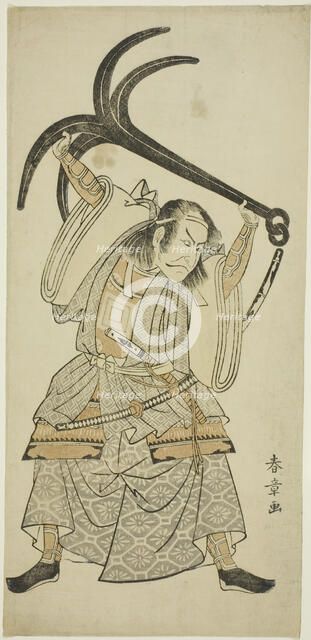 The Actor Ichikawa Danjuro IV as Taira no Tomomori disguised as Tokaiya Gimpei in the..., c. 1767. Creator: Shunsho.