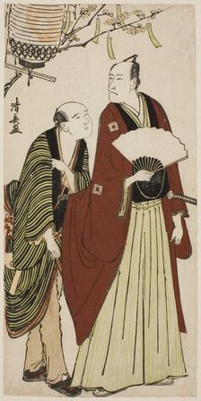 The Actor Ichikawa Danjuro V and his attendant, from an untitled series of prints showing..., c1783. Creator: Torii Kiyonaga