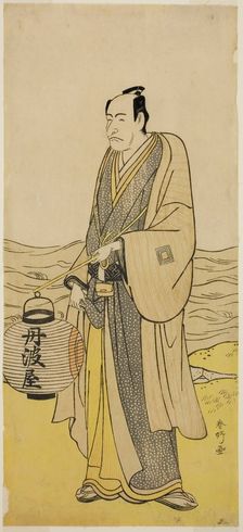 The Actor Ichikawa Danjuro V as Tambaya Suketaro in the Play On'ureshiku Zonji Soga..., c. 1790. Creator: Katsukawa Shunko