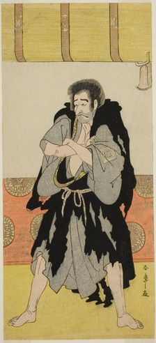 The Actor Ichikawa Danjuro V as the Monk Mongaku Disguised as Seizaemon Bozu in the..., c. 1784. Creator: Shunsho