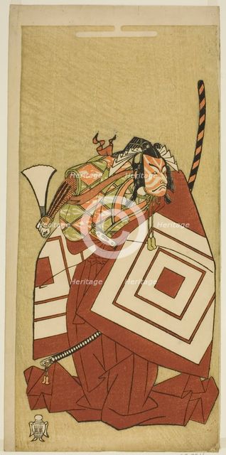The Actor Ichikawa Danjuro V as Watanabe Kiou Takiguchi in the Play Nue no Mori Ichiyo..., c. 1770. Creator: Shunsho.