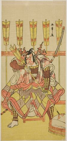 The Actor Ichikawa Danjuro V as Yanone Goro in the Play Kuruwa-gayoi Komachi Soga..., c. 1781. Creator: Shunsho