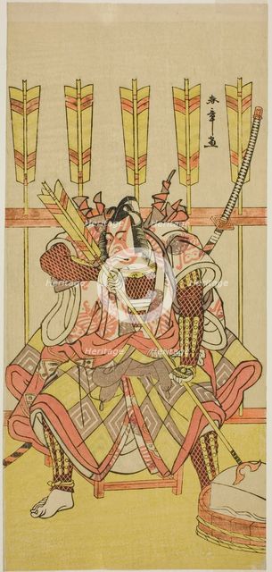 The Actor Ichikawa Danjuro V as Yanone Goro in the Play Kuruwa-gayoi Komachi Soga..., c. 1781. Creator: Shunsho.