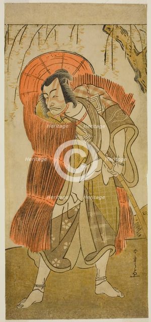 The Actor Ichikawa Danjuro V as Akushichibyoe Kagekiyo Disguised as a Beggar, in the..., c. 1777. Creator: Shunsho.
