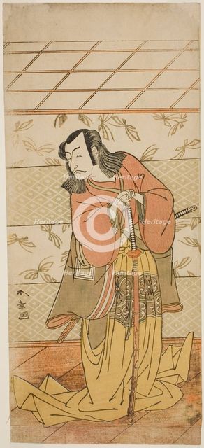 The Actor Ichikawa Danjuro V as Ashiya Doman in the Play Kikyo-zome Onna Urakata..., c. 1776. Creator: Shunsho.