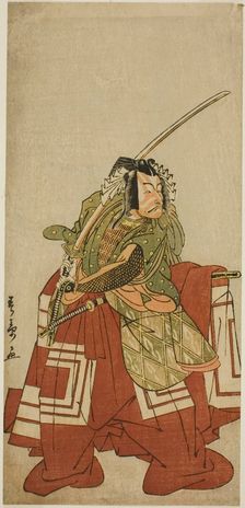 The Actor Ichikawa Danjuro V as Arakawa Taro in the Play Date Nishiki Tsui no Yumitori..., c. 1778. Creator: Shunsho