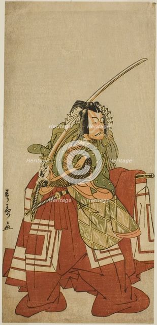 The Actor Ichikawa Danjuro V as Arakawa Taro in the Play Date Nishiki Tsui no Yumitori..., c. 1778. Creator: Shunsho.