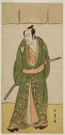 The Actor Ichikawa Danjuro V as Gokuin Sen'emon in the Play Hatsumombi Kuruwa Soga..., c. 1780. Creator: Shunsho