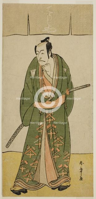 The Actor Ichikawa Danjuro V as Gokuin Sen'emon in the Play Hatsumombi Kuruwa Soga..., c. 1780. Creator: Shunsho.