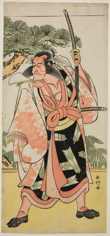 The Actor Ichikawa Danjuro V as Kajiwara Genta Kagesue in the Play Yuki Nazuna Saiwai..., c 1787. Creator: Katsukawa Shunko