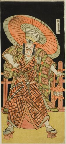 The Actor Ichikawa Danjuro V as Kazusa no Gorobei Tadamitsu in the Play Kitekaeru..., c. 1780. Creator: Shunsho